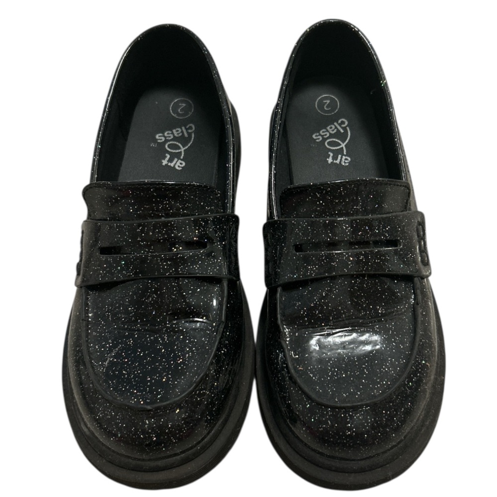 Art Class Kids Black Sparkle Dress Shoes little girl size 2